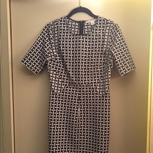 DVF geometric black and white dress